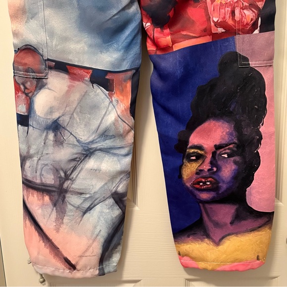 RARE KidSuper “Breathing Life into the Inanimate” Print Silky Cargo Pants - Picture 7 of 16